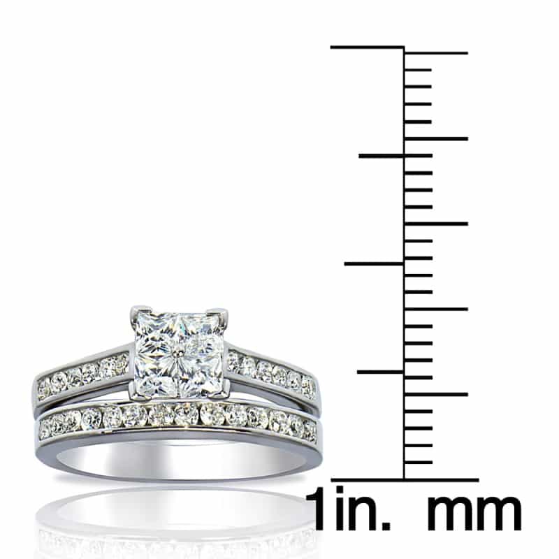 Sterling Silver 2 Ct Tdw Cubic Zirconia Ring Set