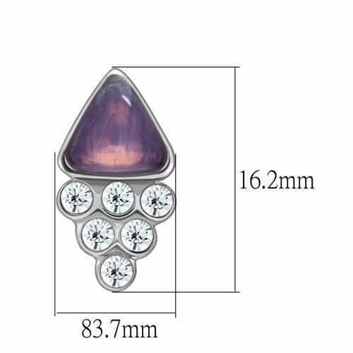 Rhodium White Metal Earrings With Top Grade Crystal In Clear