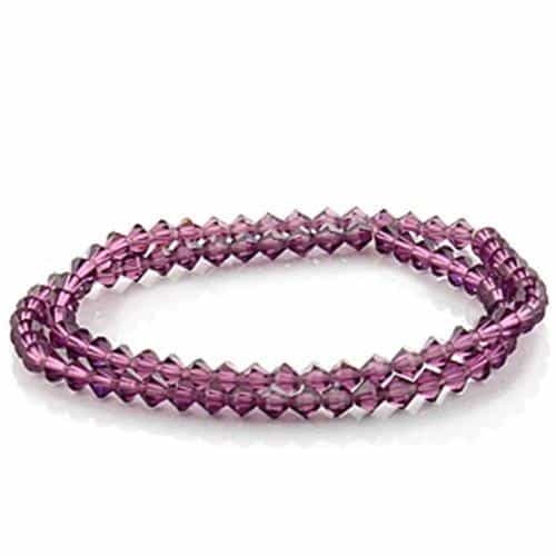Lo727 - Stone Bracelet With Top Grade Crystal In Amethyst - 7"