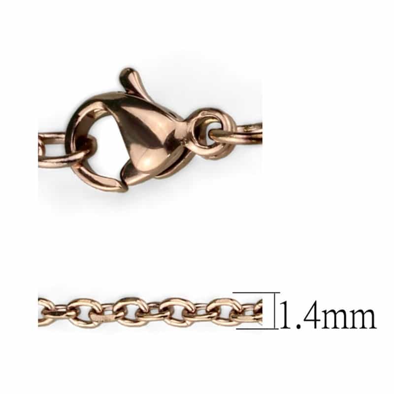 Tk2423r - Ip Rose Gold(Ion Plating) Stainless Steel Chain With No Stone - 18"