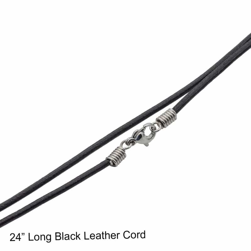 24" Black Leather Cord