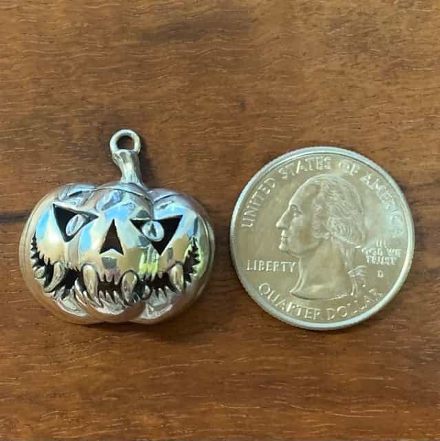 Jack O' Lantern Pendant - Sterling Silver