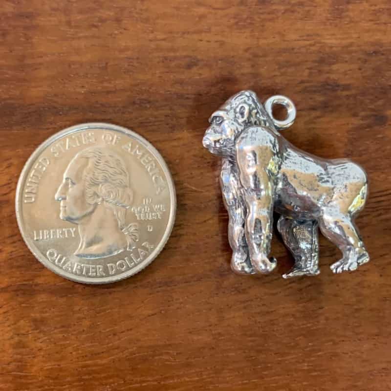 Gorilla Pendant - Sterling Silver