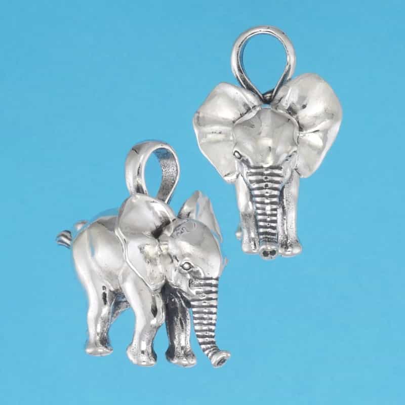Baby Elephant Pendant - Sterling Silver