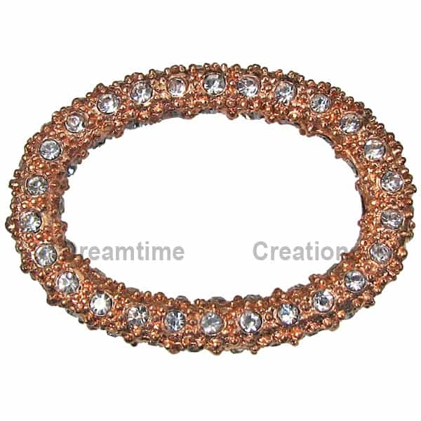 Beadelle® Pavé Oval Ring 33X24 Crystal/Rose Gold