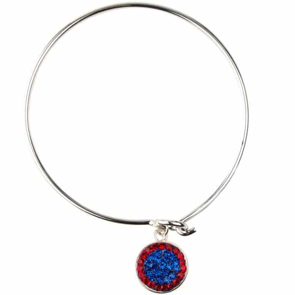 Game Time Bling Circular Dangle Bracelet - Sapphire/Light Siam (Periwinkle/Red)