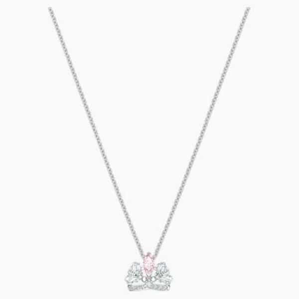 Swarovski Bee A Queen Necklace, Pink, Rhodium Plated
