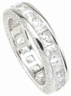925 Sterling Silver Princess Eternity Ring