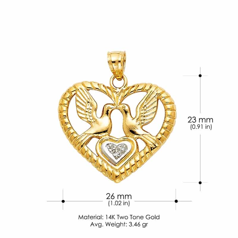 14K Gold Religious Charm Pendant