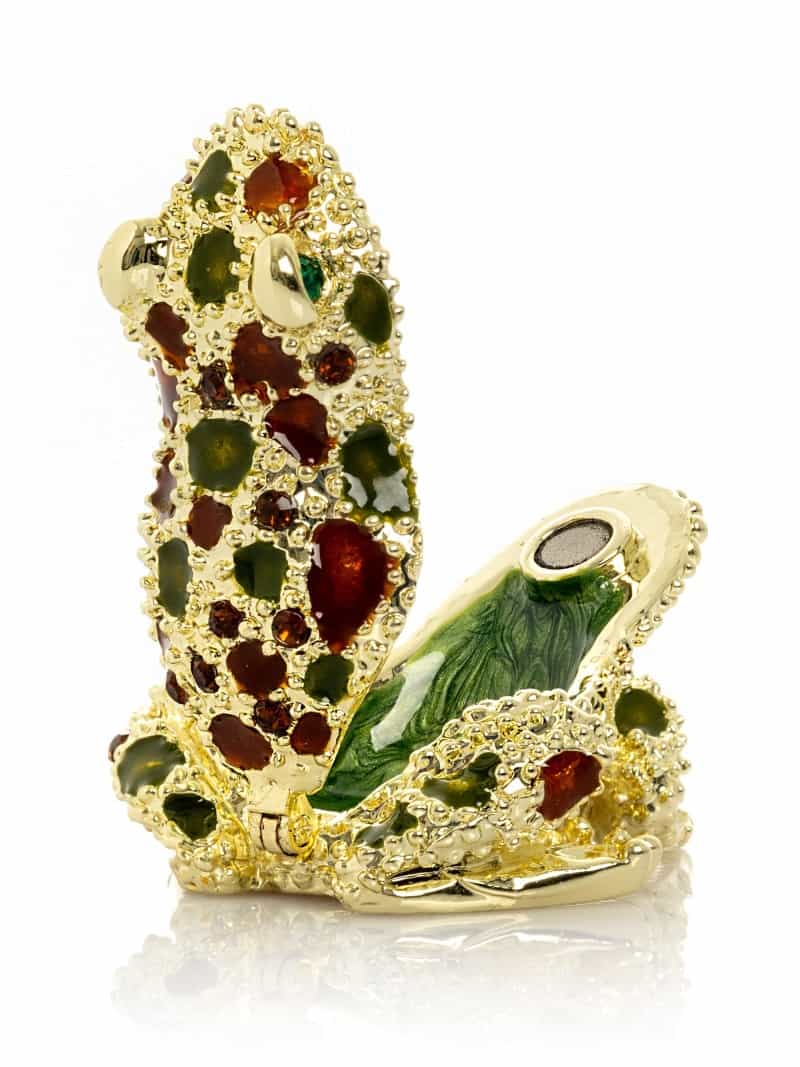 Golden Frog With Colorful Stones
