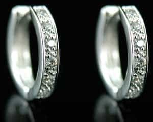 Hip Hop Cubic Zirconia White Gold Plated Mens Earrings
