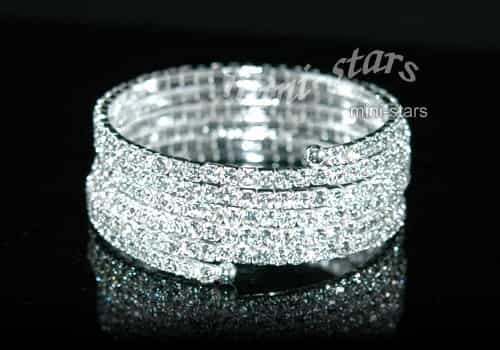 Bridal 5 Row Crystal Stretchable Bangle / Armlet