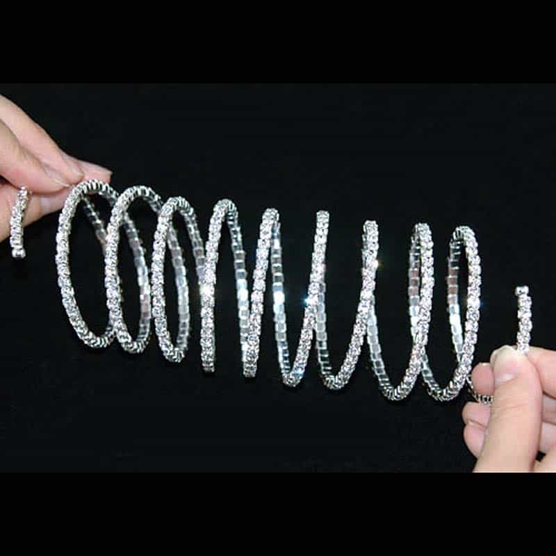 Row Crystal Rhinestone Bridal Wedding Bracelet / Armlet