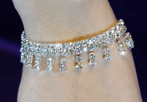 Bridal Wedding Crystal Dangling Silver Bracelet