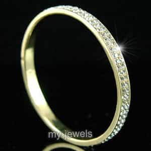 Bridal Quality Austrian Crystal Gold Bangle Bracelet