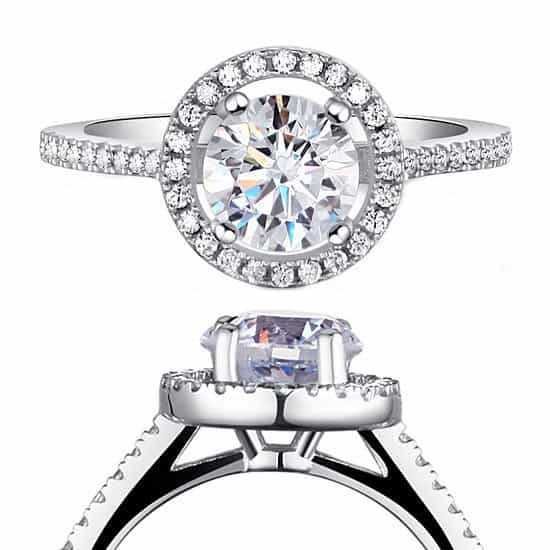 1.25 Carat Round Cut Simulated Diamond 925 Sterling Silver Wedding Engagement Ring Xfr8003