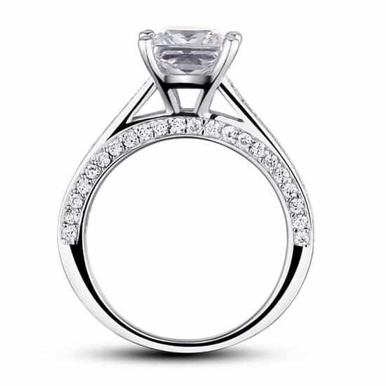 1.5 Carat Princess Cut Simulated Diamond 925 Sterling Silver Wedding Engagement Ring Xfr8009