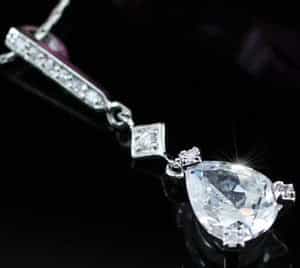 2 Carat Pear Cut Created Diamond Pendant Necklace