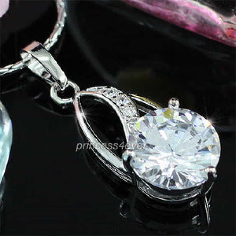 3.5 Carat Round Cut Created Diamond Pendant & Necklace