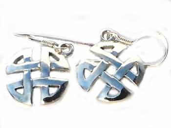 Sterling Silver Celtic Bowen Cross Dangle Earring