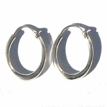 Sterling Silver Tubular 1/8" Thick Safety Pin Catch Earring Hoops