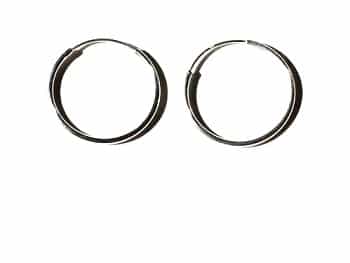 Pair Of 925 Sterling Silver 20Mm X 1.5Mm Endless Hoop Earrings