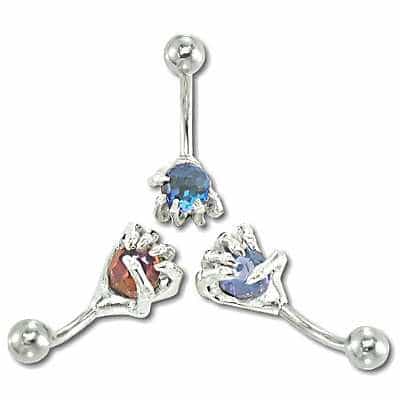 Banana Swarski Crystal Claw 14/G/12Mm-Lg/5Mm-Bl Body Piercing