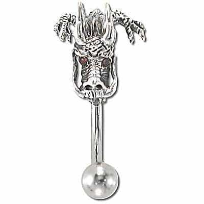 Banana Cz Dragon Head 14G / 10Mm-Lg / 5Mm Ball