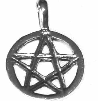 Sterling Silver 5 Point Star Etched Out Pentagram Pendant