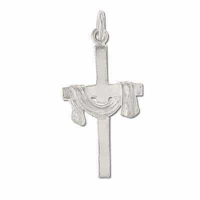 Sterling Silver Draped Cross Pendant