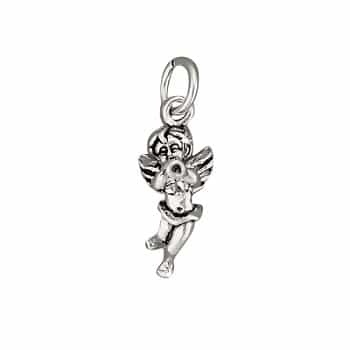 Sterling Silver Cherub Blowing Trumpet Charm Pendant