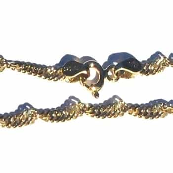 Gold Plate Over Sterling Silver Vermeil 20 Inch Twisted Neck Chain