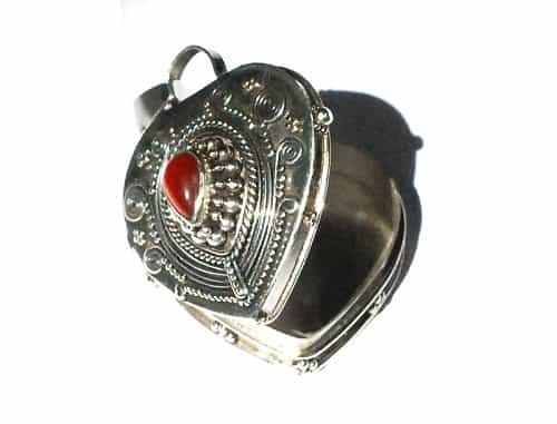 Sterling Silver Heart Prayer Box Carnelian Pendant
