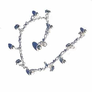 Sterling Silver 925 Chimming Balls And Bunny Anklet / Bracelet