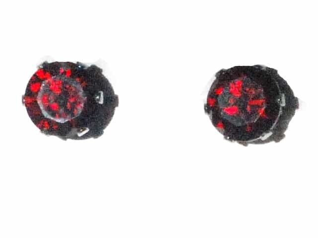 Stainless Steel 6 Mm Red Garnet Cz Cubic Zirconia Stud Earrings