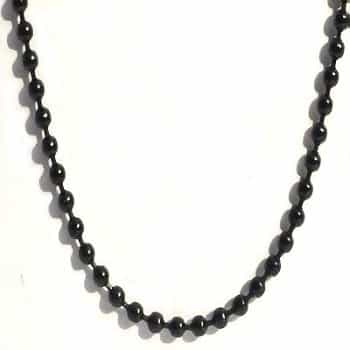 Black Stainless Steel 24 Inch 2Mm Ball Link Neck Chain Necklace