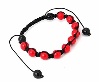 Tranquility Friendship Bracelet With Red Glass Pearl Beads