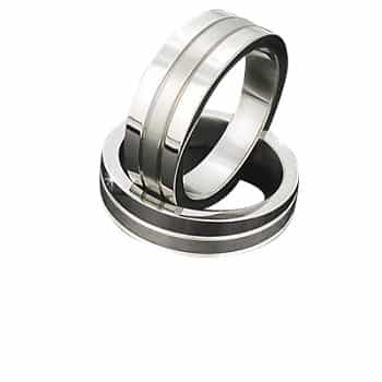 Men's 316L Stainless Textured Gradualed Width Rings