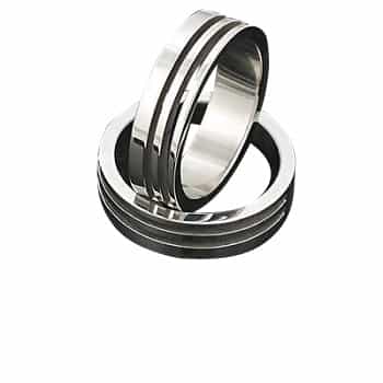 Men's 316L Stainless Steel 2 Row Cut-Out Flat Ring