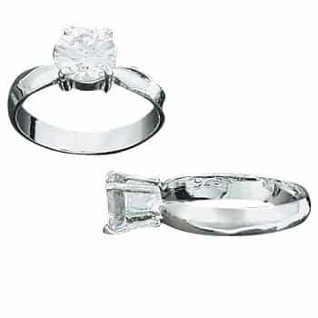 Sterling Silver Round Cz Cubic Zirconia Solitaire Ring