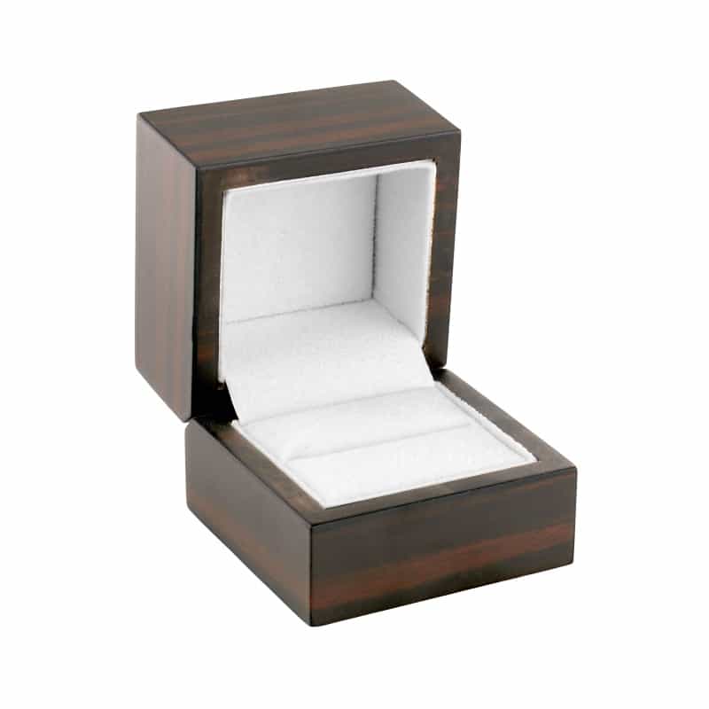 Brown Zebra Wood Single Ring Box