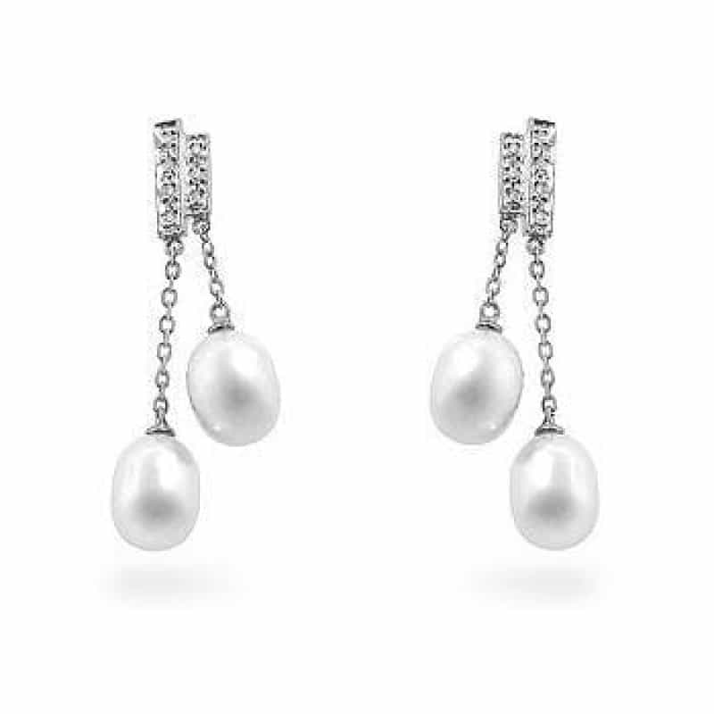 Pearl Diamond Dangles