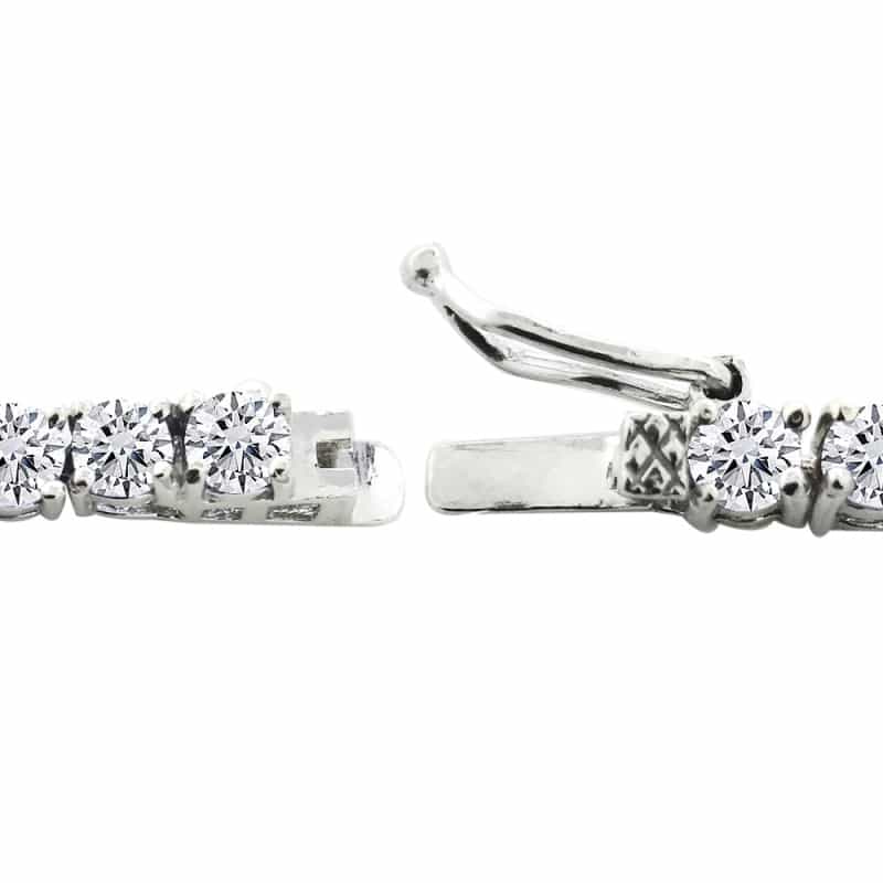 Sterling Silver Cubic Zirconia 4Mm Round Classic Tennis Bracelet