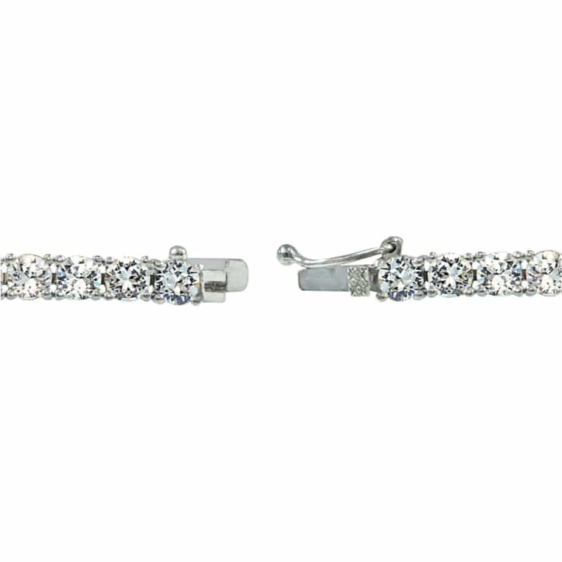 Sterling Silver 4Mm Created White Sapphire Round-Cut Tennis Bracelet
