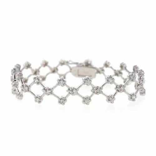 Sterling Silver Cz Criss Cross Flower Bracelet