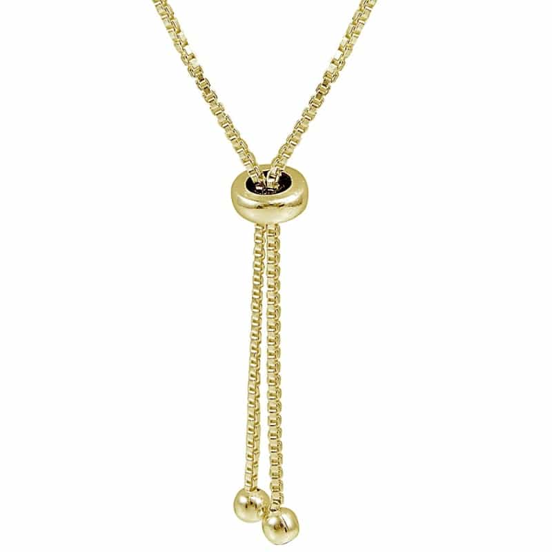 Gold Tone Over Sterling Silver Cubic Zirconia Infinity & Bar Adjustable Bracelet