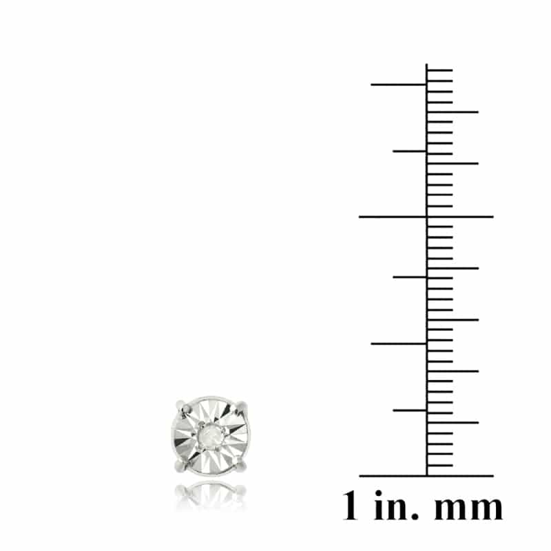 Sterling Silver 1/10 Ct Diamond Illusion-Set Stud Earrings