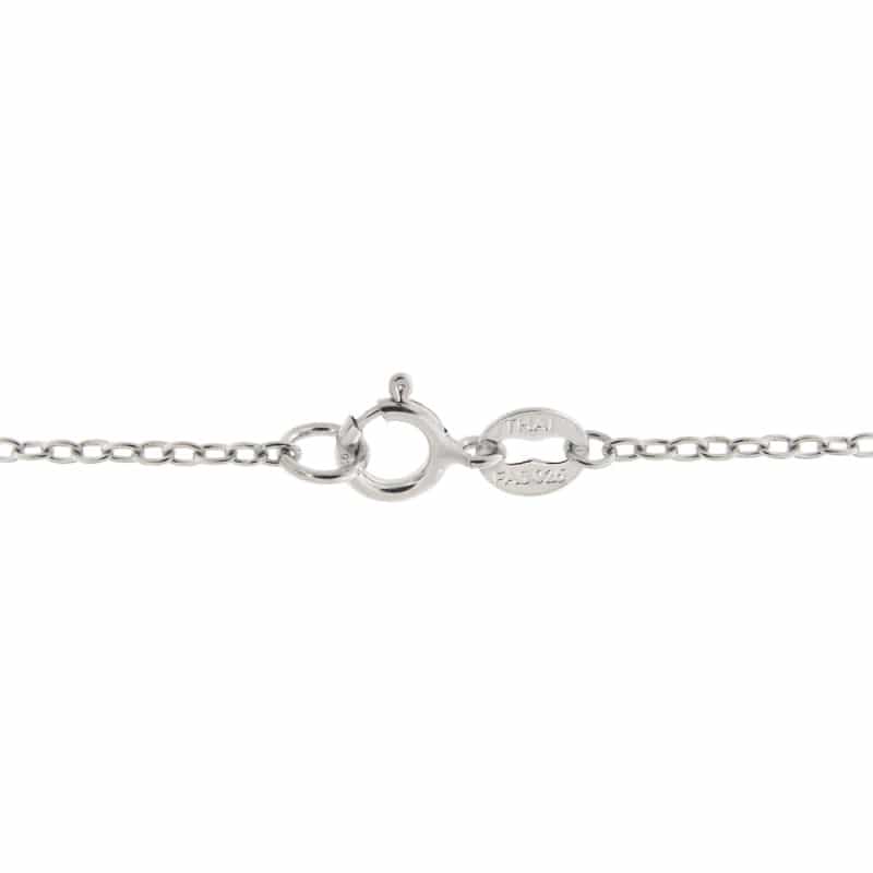 Sterling Silver Cz Round Station Necklace, 18-Inch