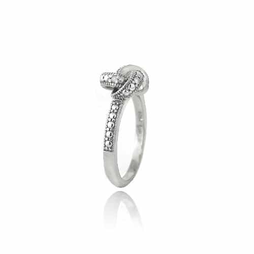 Sterling Silver Love Knot Diamond Accent Promise Ring - 7